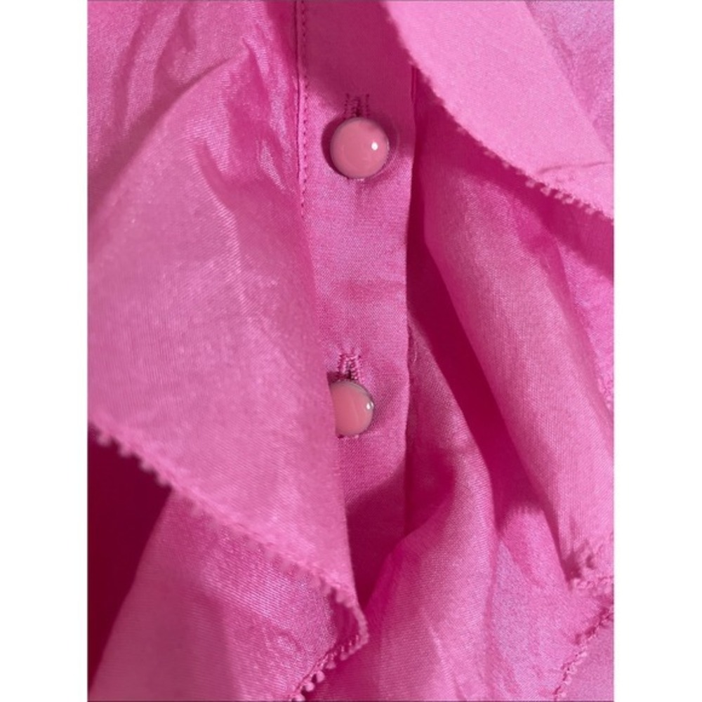 Postmark Anthropologie Tank Top Silk Cotton Ruffle Pink 2 Sleeveless Blouse - Picture 15 of 16